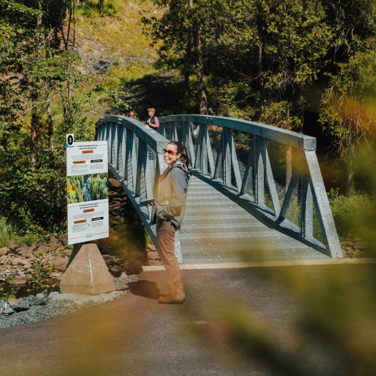 Visite autonome panneau d'interprétation pont