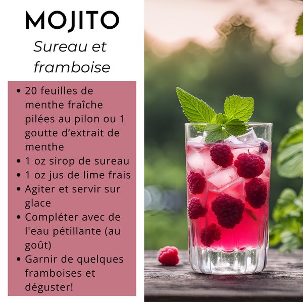 Recette mojito sureau et framboise cocktail